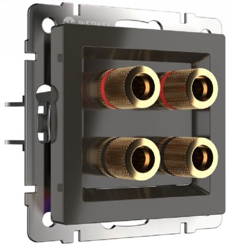 Розетка аудио без рамки Werkel 2-м. серо-коричневый глянцевый фото Розетка аудио без рамки Werkel 2-м. серо-коричневый глянцевый картинка